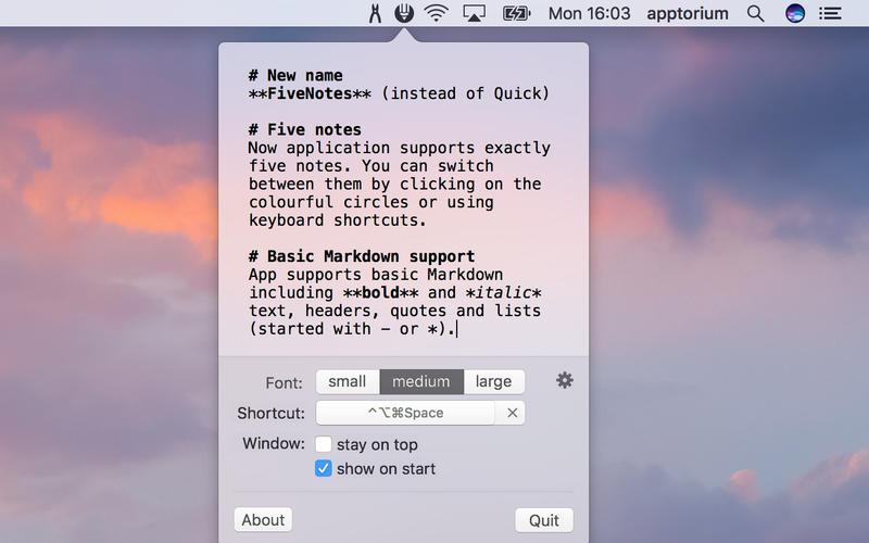 FiveNotes for Mac 2.2 破解版 – 优秀的文本速记工具