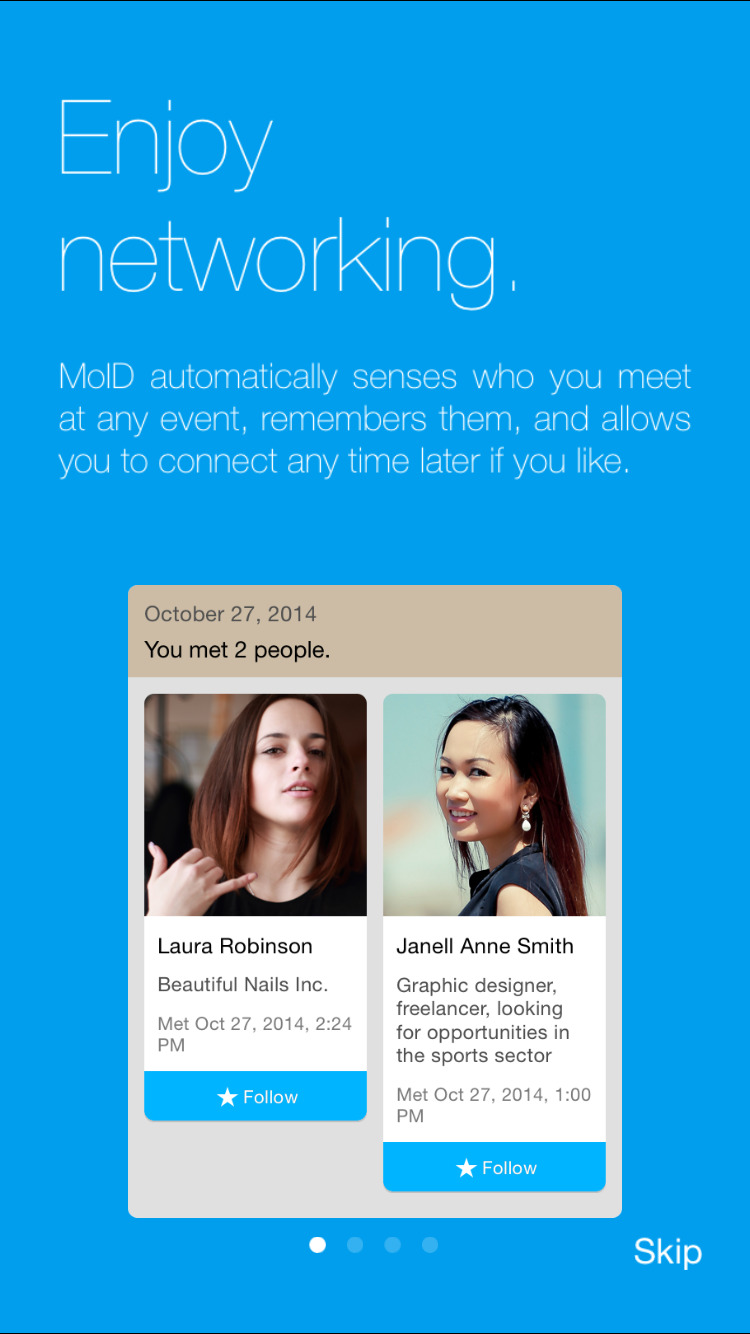 MoID - Find people you met and connect.