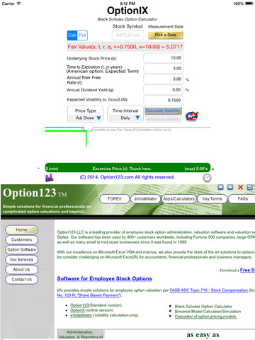 Black scholes stock options calculator