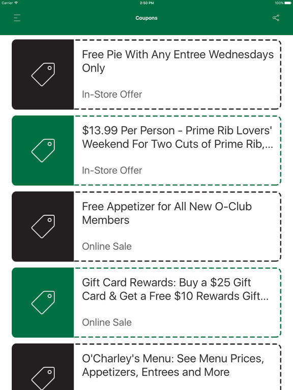 Ocharleys coupon code